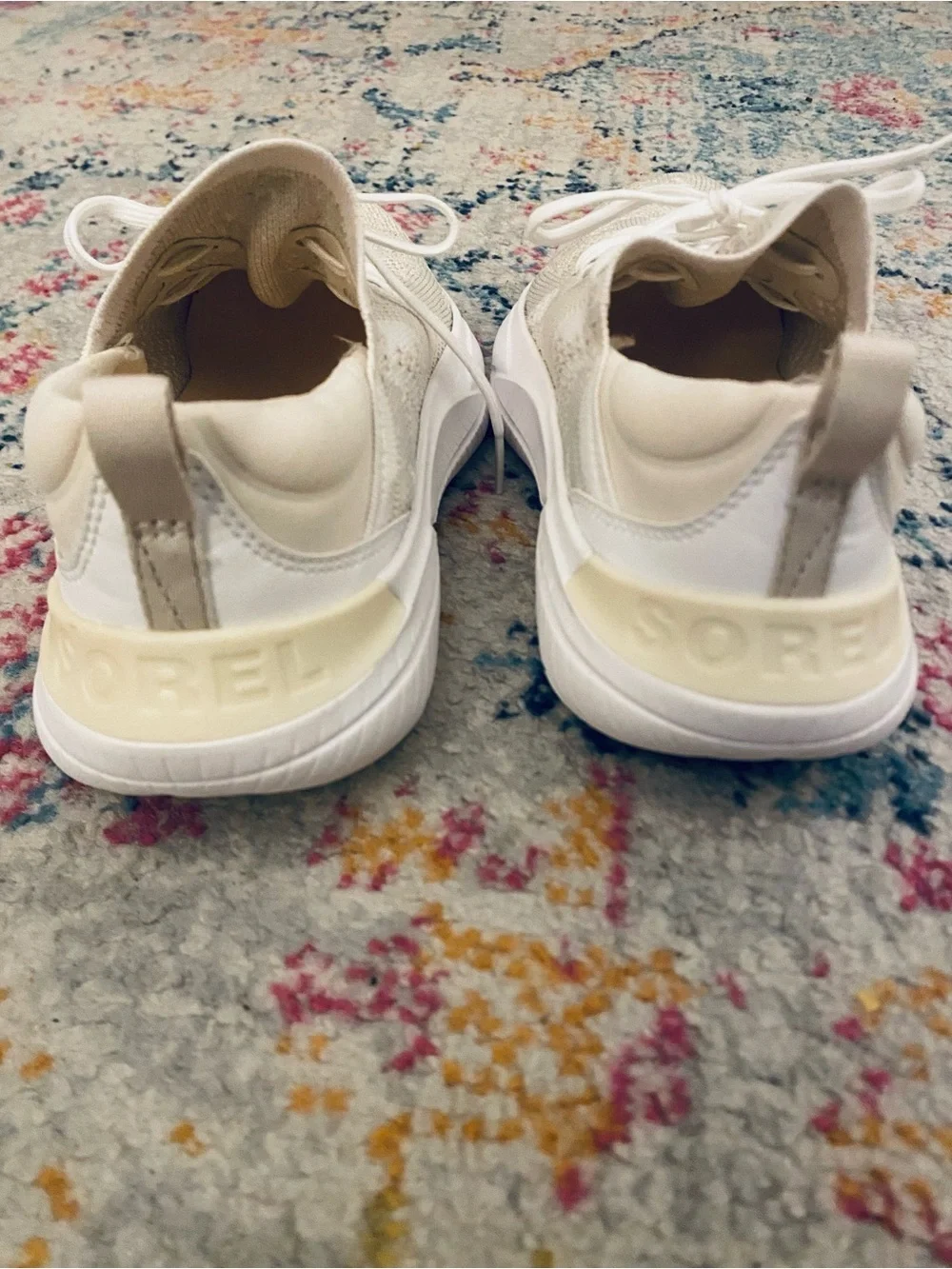 Sorel Women's Explorer Blitz Stride Lace Sneakers Shoes White Mesh Size 8.5